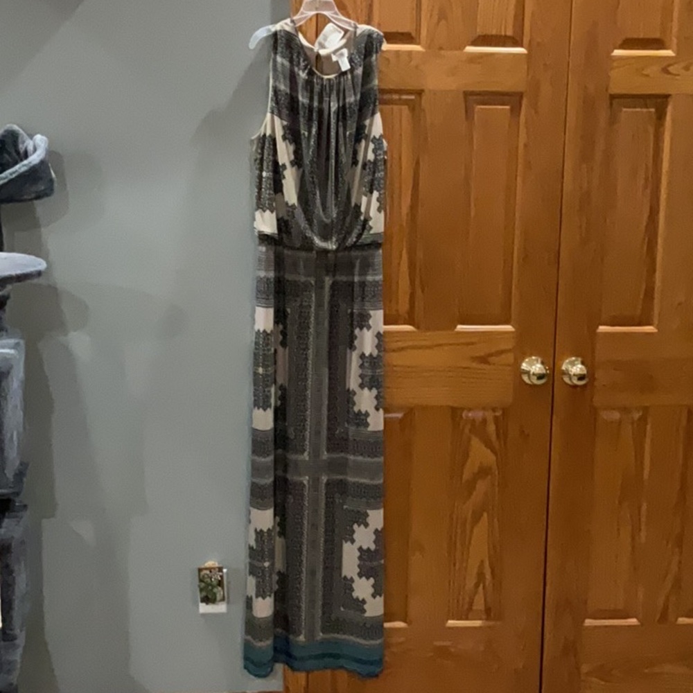 Gray and Black sleeveless Maxi Sundress